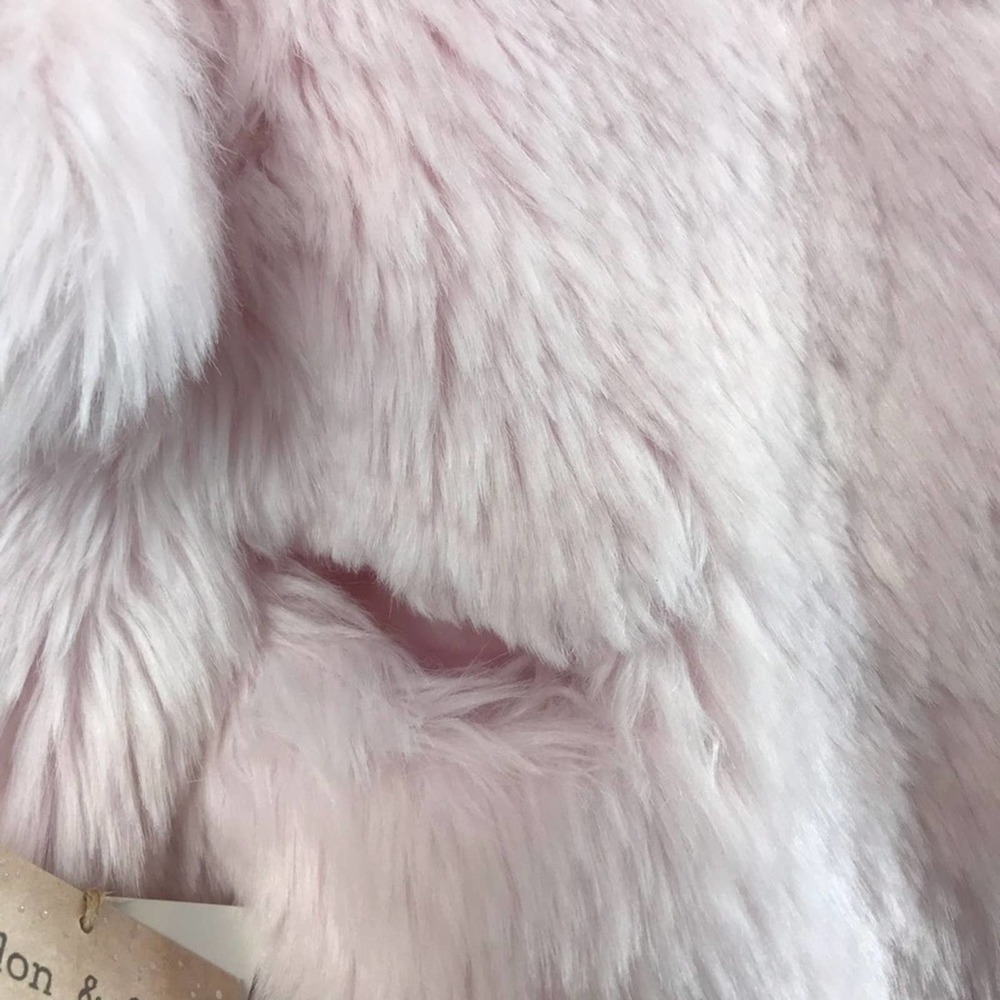 London & Cole Pink Faux Fur Baby Bunting Snow Suit 0-6 months Pom Poms - Picture 5 of 7